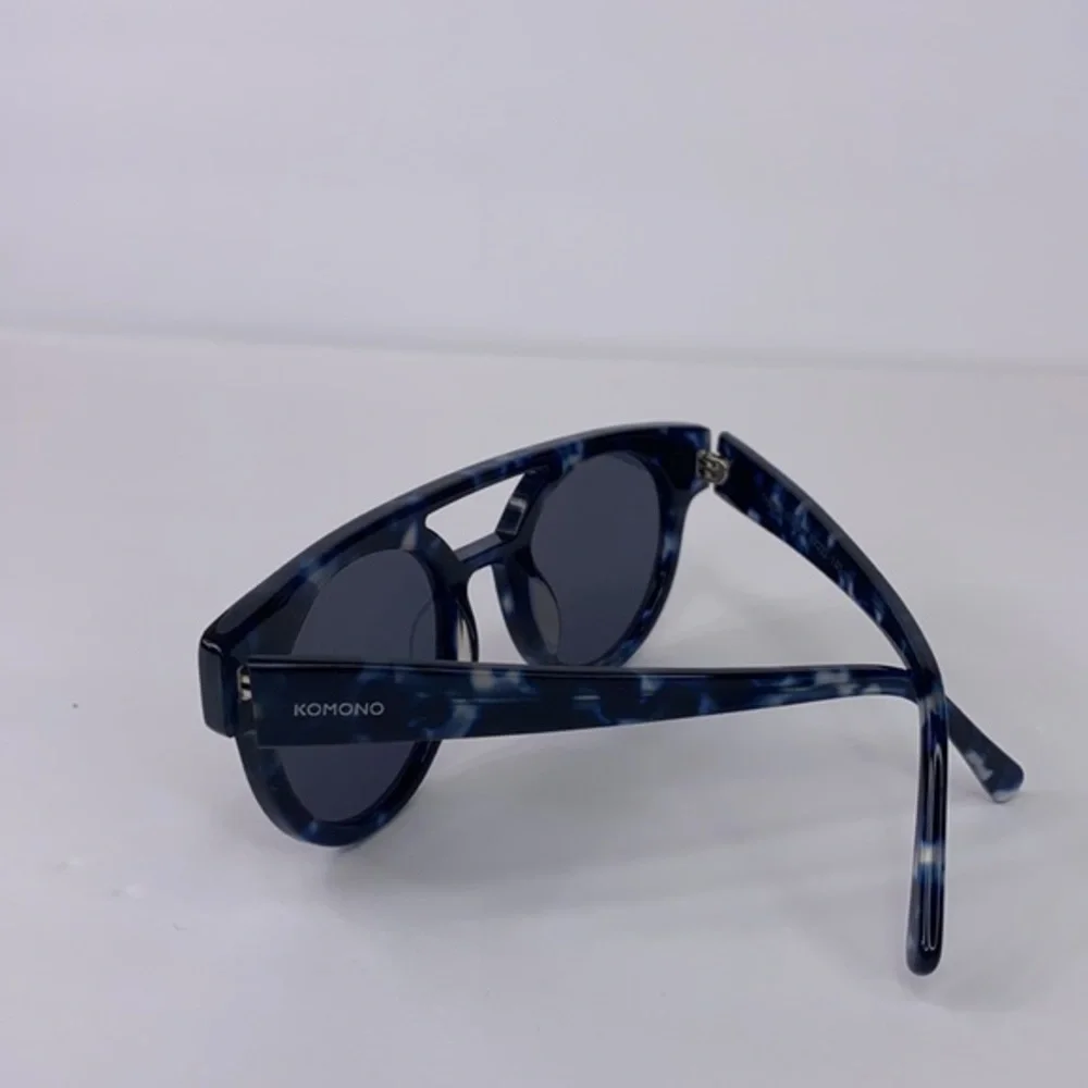 New KOMONO DREYFUSS Blue Black tortoise Sunglasses NWT round
